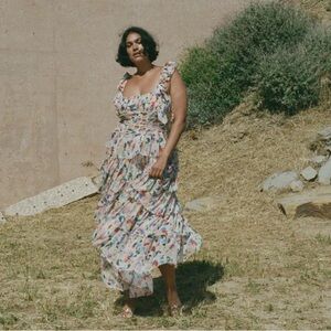 Doen Serenade Silk Georgette Dress in Fleur du Matin NWT sz XXS